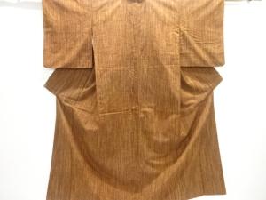 縞織り出し手織り紬着物